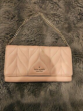 Kate Spade Pink Quilt Chain Wallet